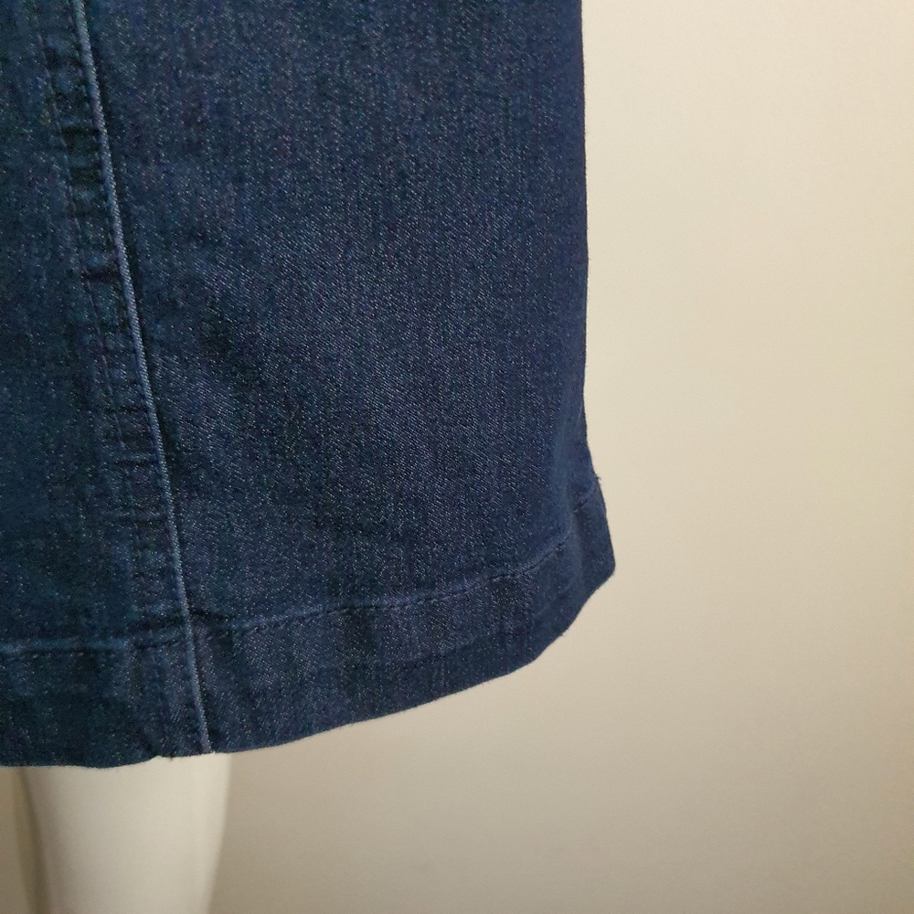 Review Size 14 High Waist Dark Wash Blue Denim Skirt - Picture 9 of 10